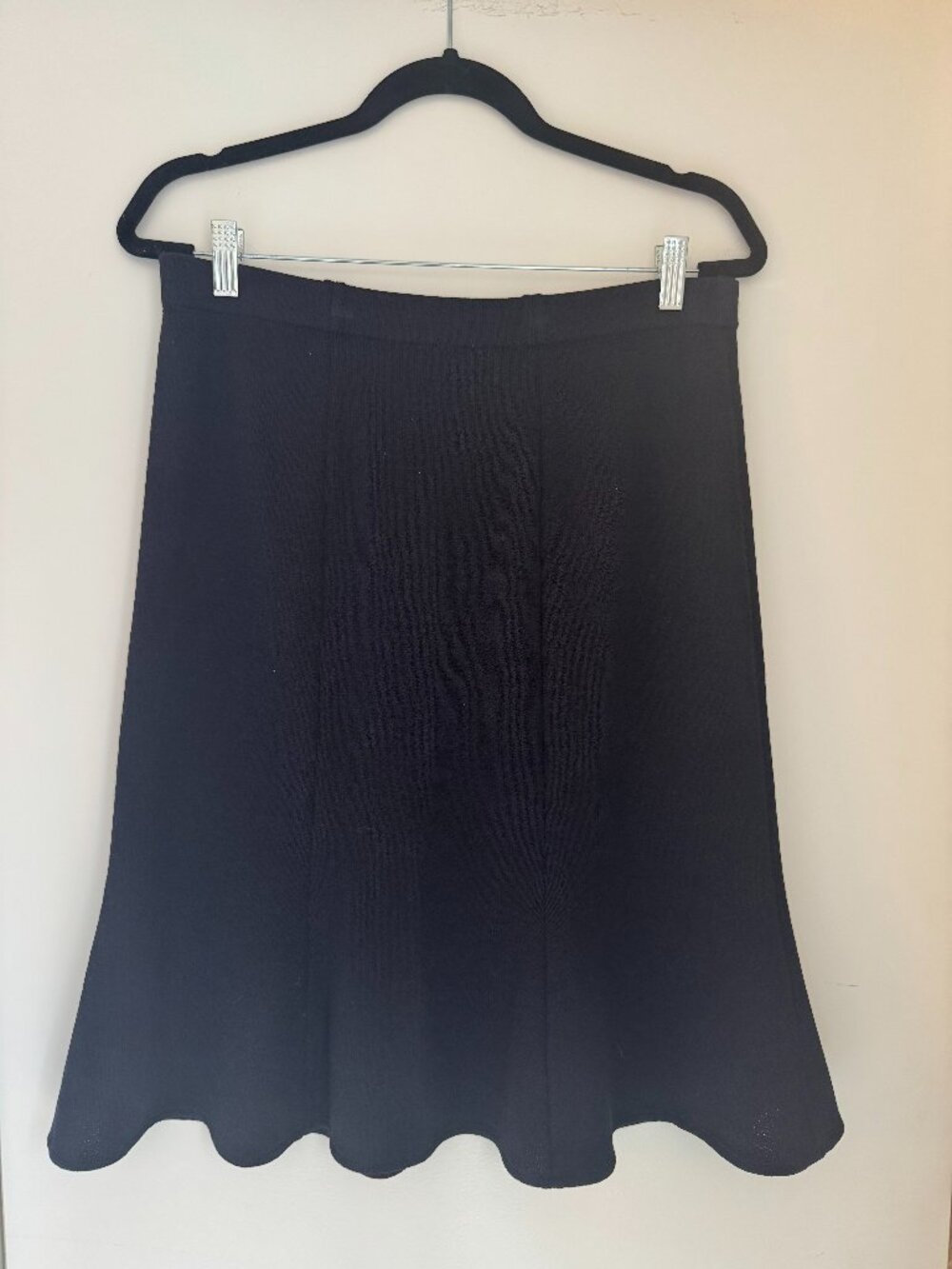 St. John Santana Knit Fabric Black Skirt, Size